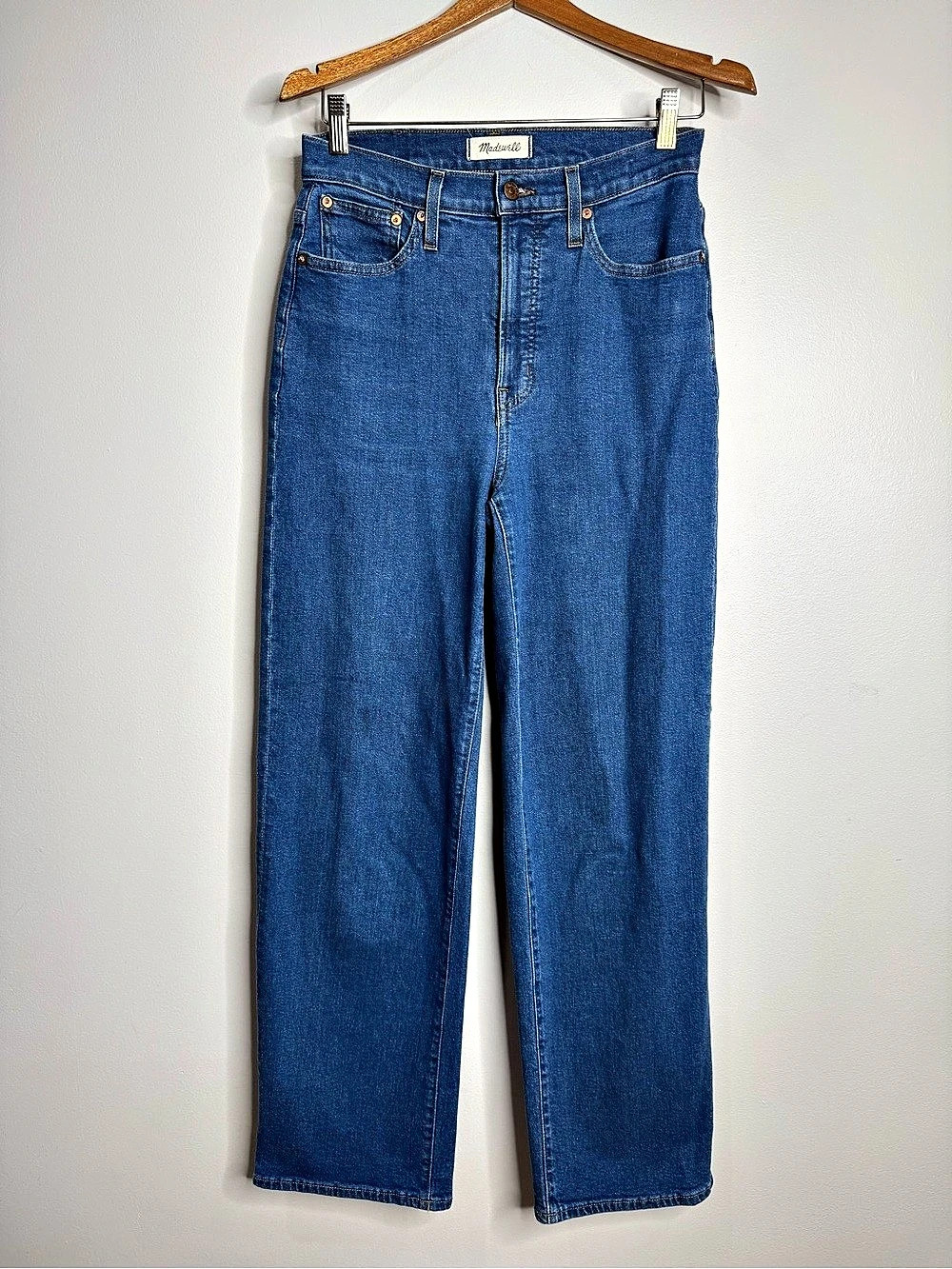 Madewell Perfect Vintage Wide-Leg Blue Jeans High Rise Size 27 Classic Stretch